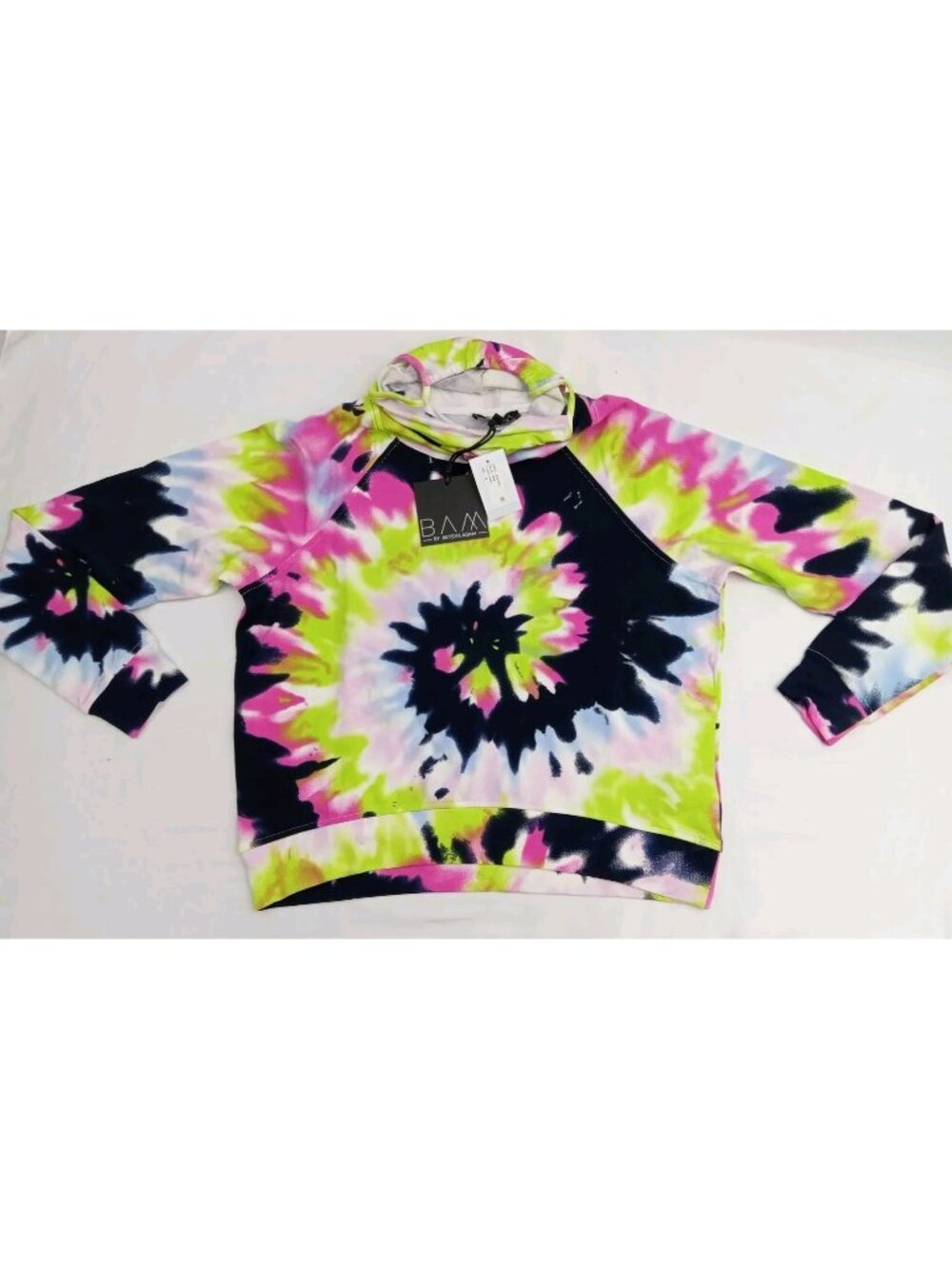 BAM BY BETSY & ADAM Womens  Long Sleeve Sweatshirt Hoodie Top Tye Dye Size M